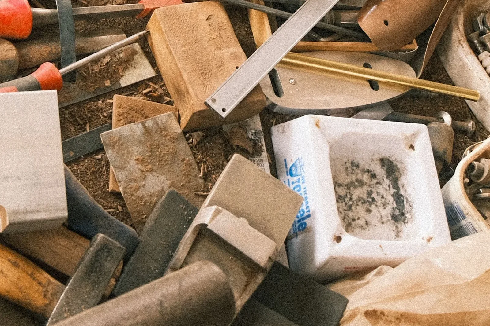 Tools and materials in a model workshop
